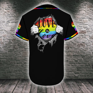 LGBT Love Is Love Baseball Tee Jersey Shirt