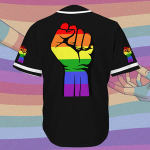 LGBT Hand Up Baseball Tee Jersey Shirt