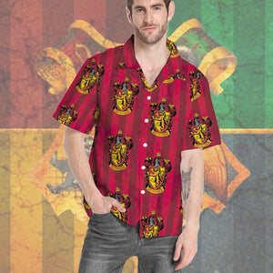3D Harry Potter Hogwarts Gryffindor House Pride Crests Custom Hawaii Shirt