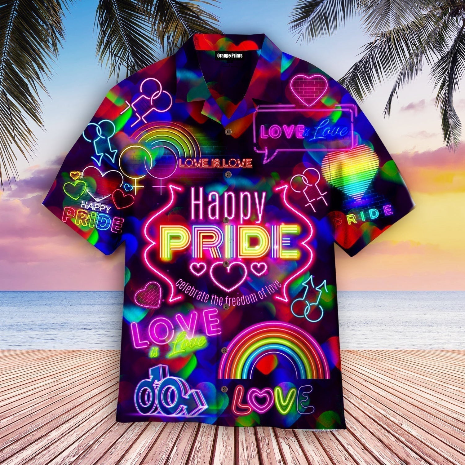 LGBT Love Is Love Pride Month Aloha Hawaiian Shirts For Men & For Women | WT2084