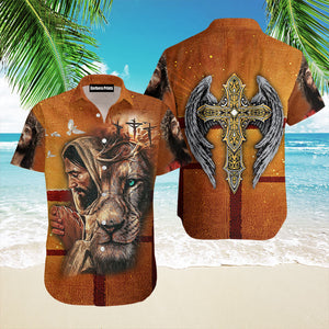 Lion Cross Jesus Aloha Hawaiian Shirts | For Men & For Women | WT7403