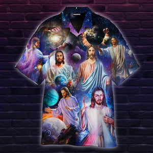 Jesus In Colorful Universe Aloha Hawaiian Shirts For Men & For Women | WT1503