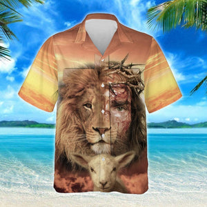 Jesus Is Risen Lion Aloha Hawaiian Shirts For Men and Women | HW8016