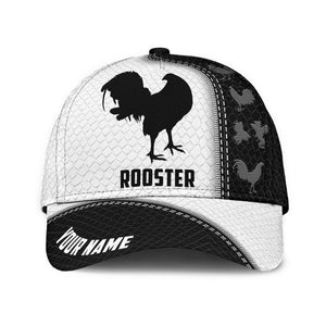 Premium Personalized Rooster Printed Baseball Cap Hat, Chicken Cap Hat