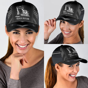 Personalized Excavator Heavy Equipment Cap Hat For Man And Women, Gift To Excavator Man, Excavator 3D Cap Hat