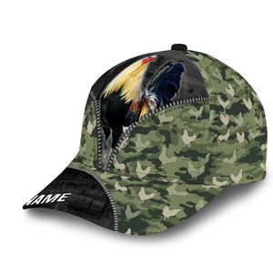 Personalized Full Printed 3D Hat Premium Unique Cap Camo Pattern Rooster, Chicken Cap Hat, Gift To Rooster Lover