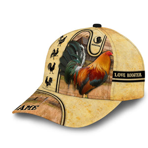 Personalized 3D Full Print The Coolest Love Rooster Cap, Rooster Hats For Chicken Lovers