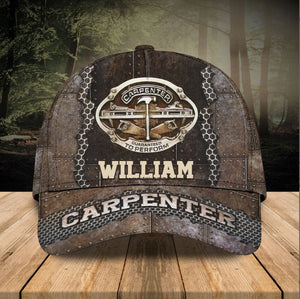 Customized Carpenter Hat for Dad's Birth's Day Gift, Carpenter 3D Cap All Over Printed