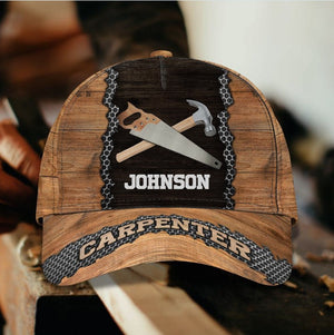 Customized Carpenter Hat for Dad's Birth's Day Gift, Carpenter 3D Cap All Over Printed