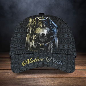 Wolf Dreamcatcher Classic Cap - Native American Baseball Cap - Native Pride Personalized Cap For Men Women Adults