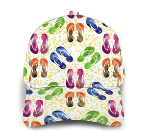 Colorful Flip Flops Women's Crisscross Ponytail Hats Baseball Cap 3D Trucker Dad Hat