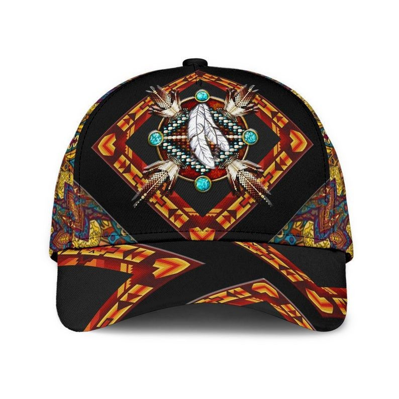American Native Classic Cap 3D, Native Chief Feathers Cap, Baseball Cap, Strapback Cap, Unisex Hat