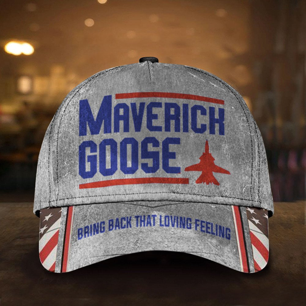 Maverick Goose Bring Back That Loving Feeling American Flag Hat Top Gun Merchandise Mens