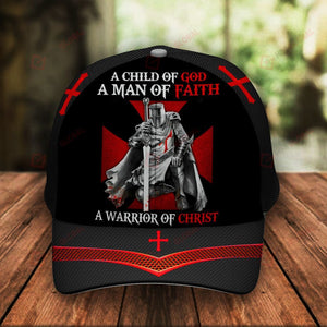 A Child of God A Man of Faith a Warrior of Christ Knight Christian Classic 3d Cap ALL OVER PRINTED