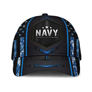 Us Navy Camo Blue Flag Carbon Classic Cap 3D Unisex Cap, Human Cap, Trending Cap, American Cap