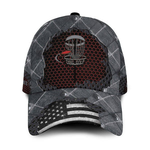 American Flag Disc Golf Custom Name 3D Classic Cap For Sport Lovers, Personalized disc golf cap