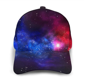 Red Blue Galaxy Print Classic Baseball 3D Cap Adjustable Twill Sports Dad Hats for Unisex