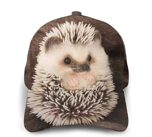 Baby Hedgehog Print Casual Baseball 3D Cap Adjustable Twill Sports Dad Hats for Unisex