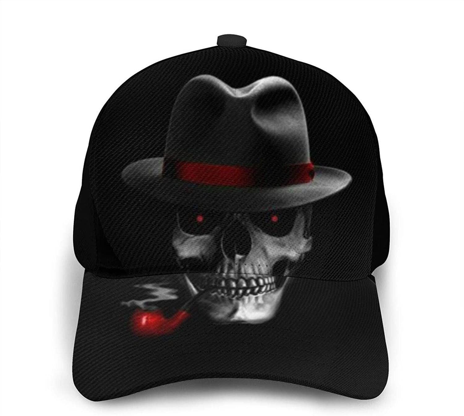 Unisex 3D Printed Baseball Cap Black Skull with Hat Smoking Fashion Caps Trucker Hats Sports Hat for Men Women