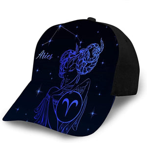Baseball Cap 3D Hats Adjustable Zodiac Sign Aries Horoscope Astrologyfits Men Women Boys Girls