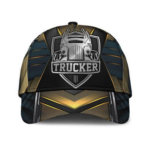 Trucker Gold Carbon Classic Cap 3D Protect Cap, Unisex Hat, Human Cap, Trending Cap, American Cap