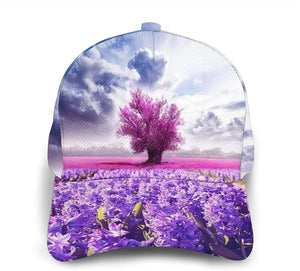 Lavender Flower Print Classic Baseball 3D Cap Adjustable Twill Sports Dad Hats for Unisex