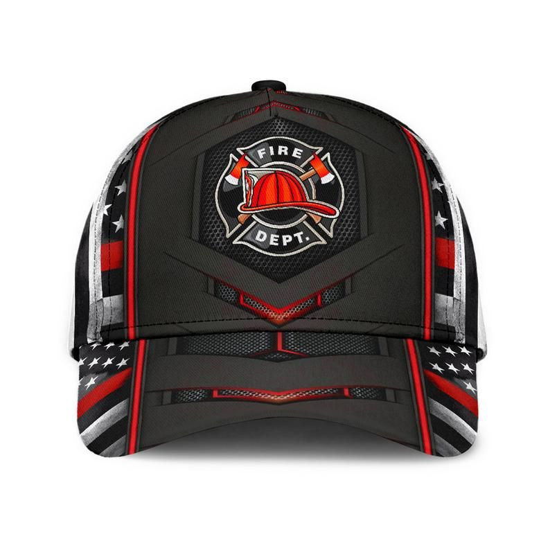 Firefighter Flag Red Carbon Classic Cap 3D, Unisex Hat, Classical Cap, Gift For Men
