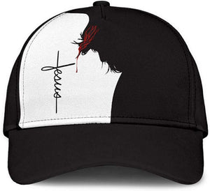 God Jesus Black and White Blood Style 3D Printed Unisex Classic Caps Baseball Caps, Curved Snapback