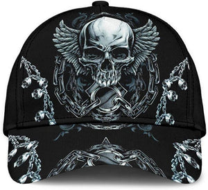 Skull Winged Skeleton With Chains Beautiful Cap 3D, Snapback Cap