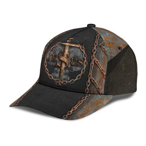 God Jesus Cross Metal Classic Cap - Jesus Caps - Jesus Christ Caps For Men Women Adults