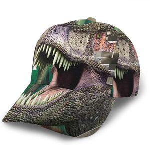 Dinosaur Classic Baseball 3D Cap Adjustable Twill Sports Dad Hats for Unisex