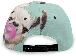 Llama Blowing Bubble Gum Fashion 3D Caps Trucker Hats Hip Hop Hat for Men Women Black