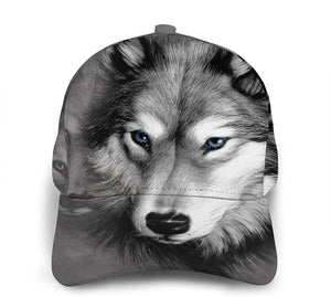 Mountain Wolf Print Casual Baseball 3D Cap Adjustable Twill Sports Dad Hats for Unisex