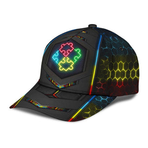 Autism Neon Classic Cap - Autism Cap - Personalized Cap For Men Women Adults