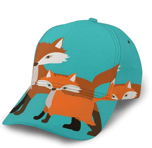 Fox Animal Print Classic Baseball 3D Cap Adjustable Twill Sports Dad Hats for Unisex