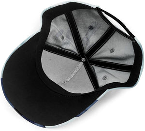 Blue Flower Print Classic Baseball 3D Cap Adjustable Twill Sports Dad Hats for Unisex