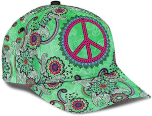 Hippie Mandala Flower Beautiful Pattern Green 3D Printed Unisex Classic Caps Baseball Cap 3D