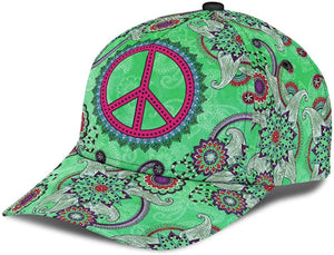 Hippie Mandala Flower Beautiful Pattern Green 3D Printed Unisex Classic Caps Baseball Cap 3D
