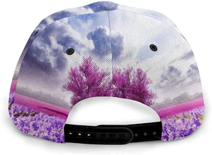 Lavender Flower Print Classic Baseball 3D Cap Adjustable Twill Sports Dad Hats for Unisex