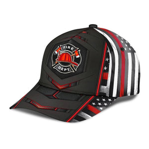 Firefighter Flag Red Carbon Classic Cap 3D, Unisex Hat, Classical Cap, Gift For Men