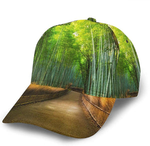 Pathway in A Bamboo Forest Classic Baseball 3D Cap Adjustable Twill Sports Dad Hats for Unisex