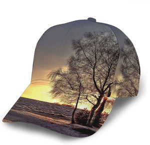 Sunset Print Classic Baseball 3D Cap Adjustable Twill Sports Dad Hats for Unisex