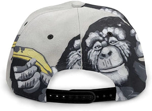 Banana Monkey Print Classic Baseball 3D Cap Adjustable Twill Sports Dad Hats for Unisex