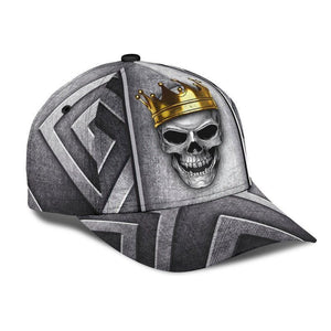 Skull Silver Metal Classic Cap 3D Unisex Cap, Breathable Cap, Human Cap, Trending Cap, American Cap