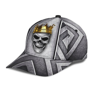 Skull Silver Metal Classic Cap 3D Unisex Cap, Breathable Cap, Human Cap, Trending Cap, American Cap