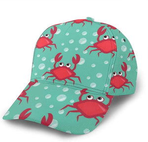 Baseball 3D Cap Crabs Pattern Fashion Caps Trucker Hats Sports Hat for Men Women Black