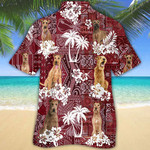 Irish Terrier Red Hawaiian Shirt, Gift for Dog Lover Shirts, Men's Hawaiian shirt, Summer Hawaiian Aloha Shirt