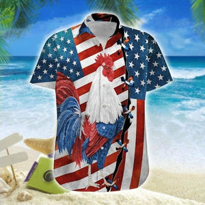 4Th Of July God Bless America Eagle Hawaiian Shirt For Men