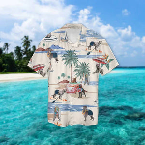 Irish Wolfhound Summer Beach Hawaiian Shirt, Hawaiian Shirts for Men Women Short Sleeve Aloha Beach Shirt