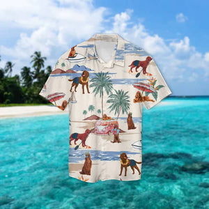Irish Terrier Summer Beach Hawaiian Shirt, Hawaiian Shirts for Men Women Short Sleeve Aloha Beach Shirt